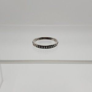 Size 7 925 Sterling Silver Cool Dotted Pattern Simple Ring
